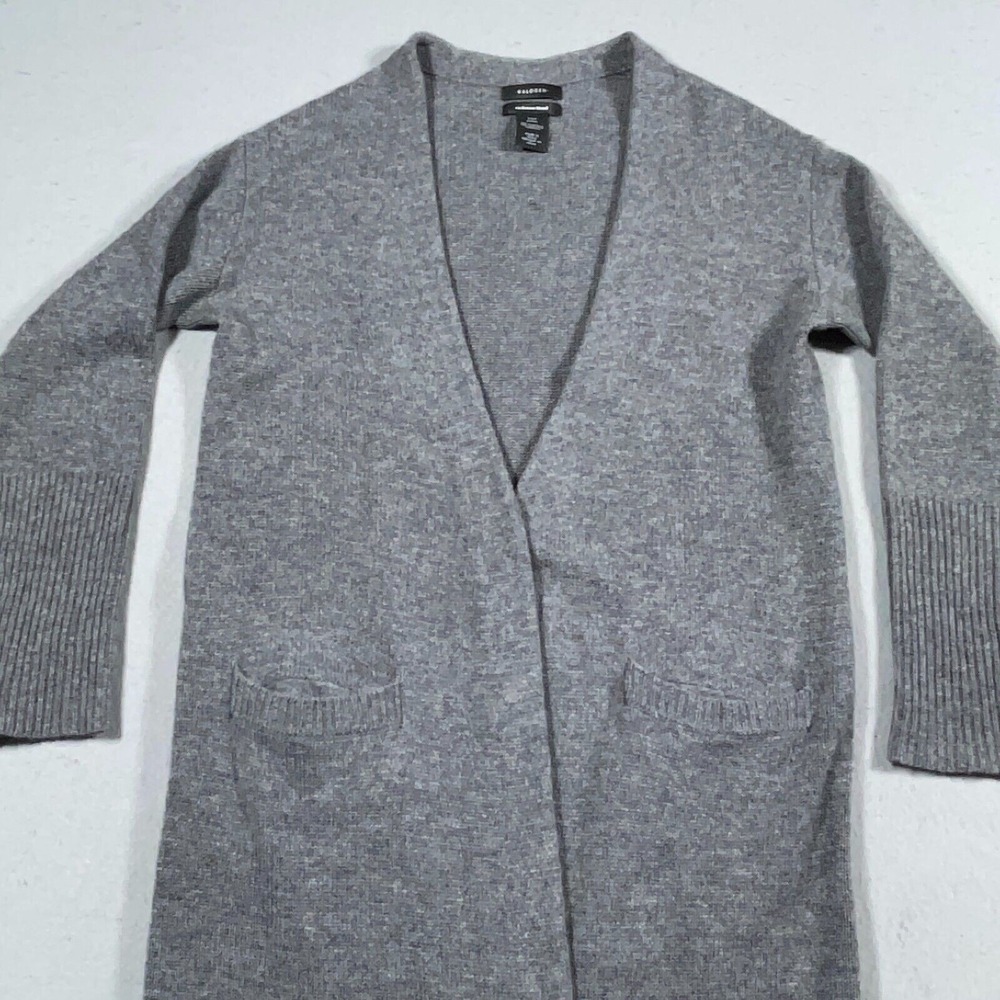 Halogen Cardigan Women XXS Petite Longline Open Front Wool Cashmere Minimalist - Picture 3 of 11